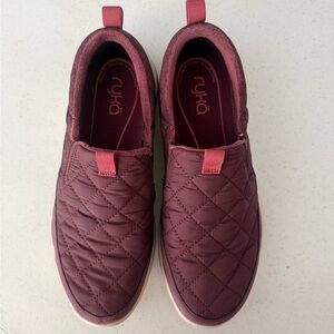 Ryka Quilted Slip-On Sneakers - Deep Red
